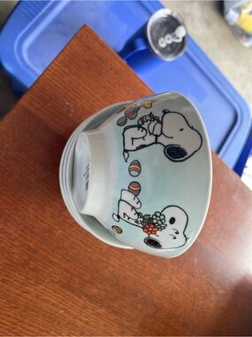 Peanuts Ceramic Bowl in Light Blue with Snoopy Artwork